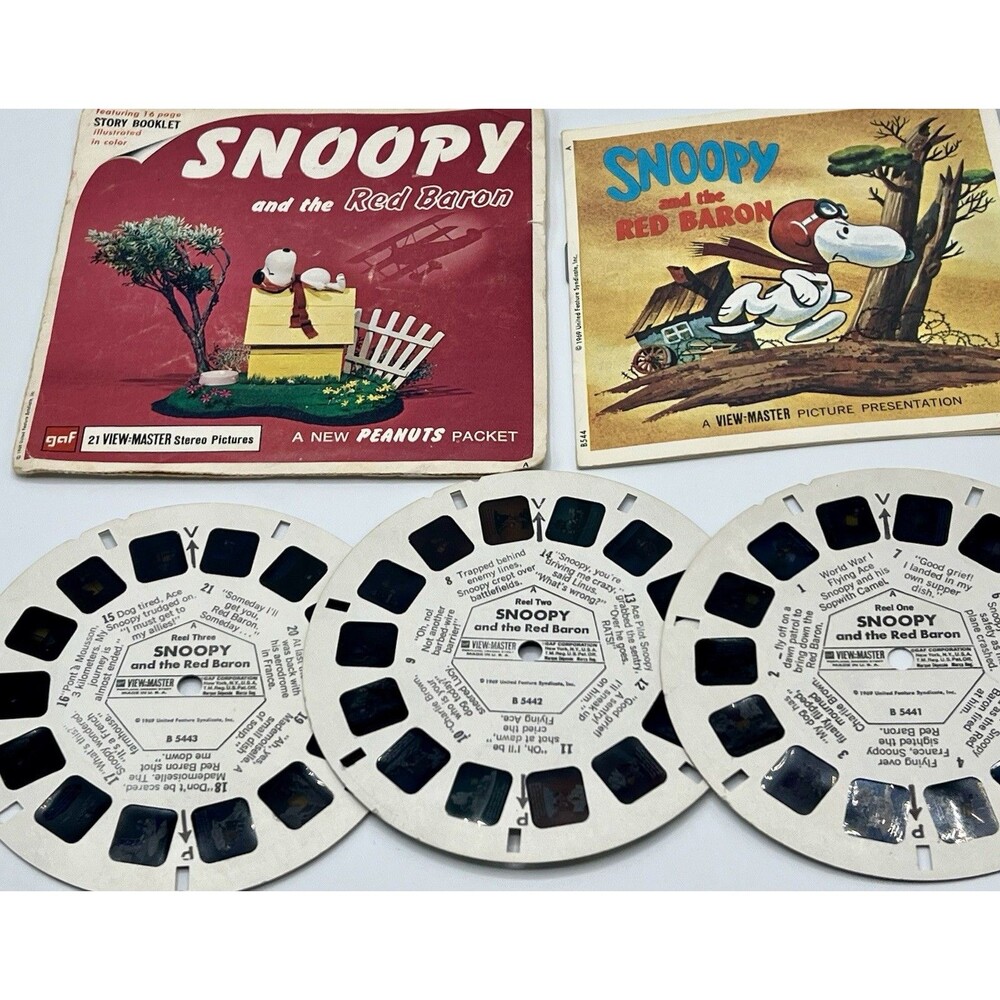 1960s View Master SNOOPY and the Red Baron Peanuts Reels Packet (B 544)